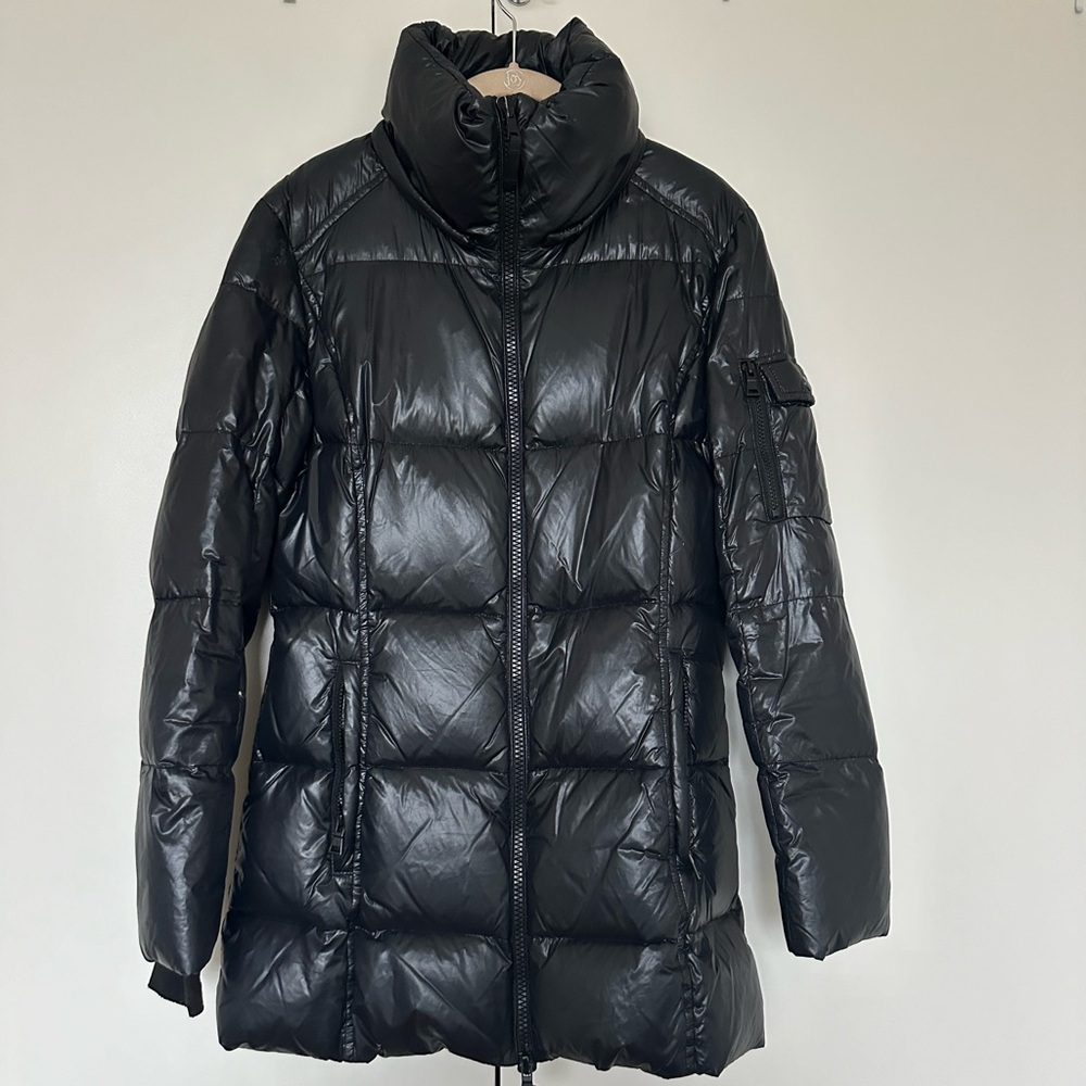 S13 Women's Gramercy Midlength Down Coat, Jet black size Small